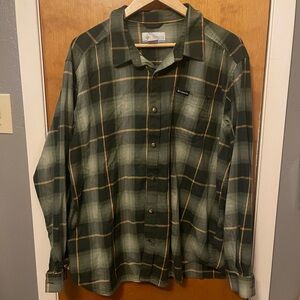 Columbia Plaid Shirt in Green and Tan
